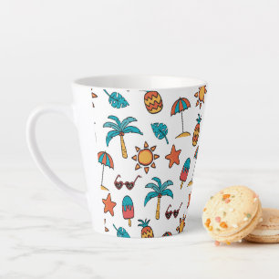 Summer Seamless Pattern Background Latte Mug