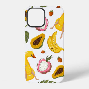 Summer seamless pattern background with exotic fru iPhone 12 case