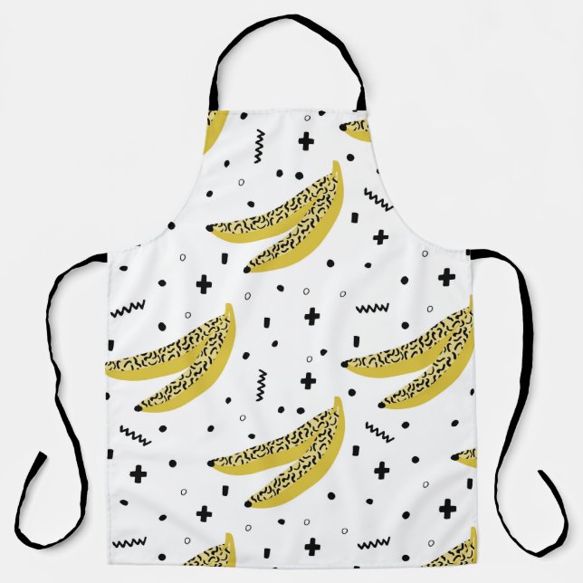 Summer seamless pattern with bananas in pop art st apron (Front)