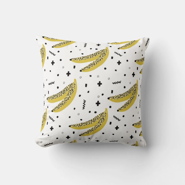 Summer seamless pattern with bananas in pop art st cushion (Front)