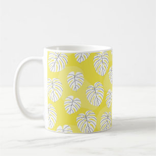 Summer seamless pattern with white stylised monste coffee mug