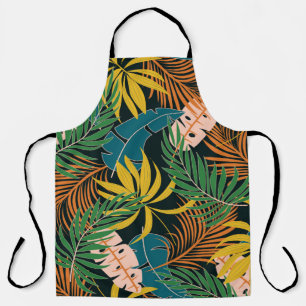 Summer seamless tropical pattern with bright yello apron