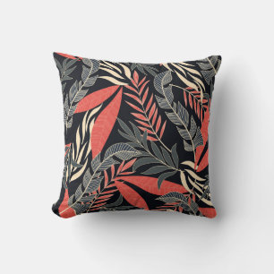 Summer seamless tropical pattern with bright yello cushion