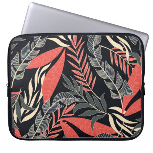 Summer seamless tropical pattern with bright yello laptop sleeve