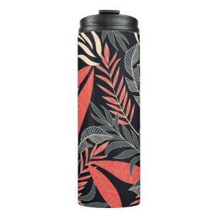 Summer seamless tropical pattern with bright yello thermal tumbler