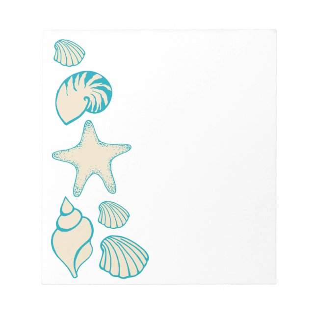 Summer Seashell Beach Notepad Gift (Front)