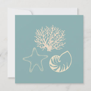 Summer Seashell Beach Party Invitations