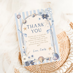 Summer Seashell Coastal Birthday Thank You Card
