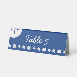 Summer Seashells in Blue Table Tent Sign