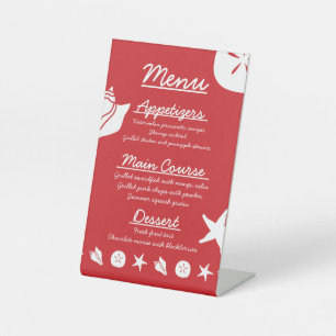 Summer Seashells in Cherry Pedestal Sign