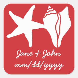 Summer Seashells in Cherry Sticker