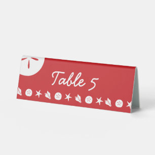 Summer Seashells in Cherry Table Tent Sign