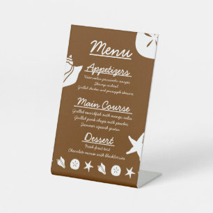Summer Seashells in Chocolate Pedestal Sign