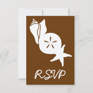 Summer Seashells in Chocolate RSVP Card