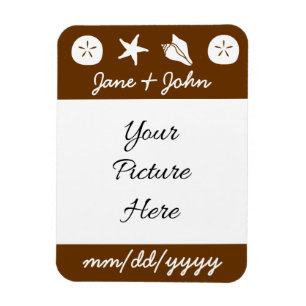 Summer Seashells in Chocolate Save-the-Date Magnet