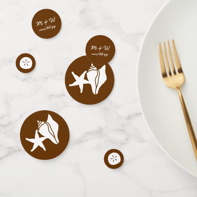 Summer Seashells in Chocolate Table Confetti (Group)