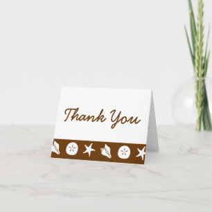 Summer Seashells in Chocolate Thank You Card