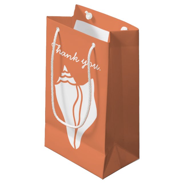 Summer Seashells in Coral Gift Bag (Front Angled)