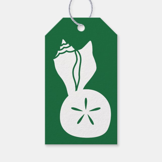 Summer Seashells in Green Gift Tag (Front)