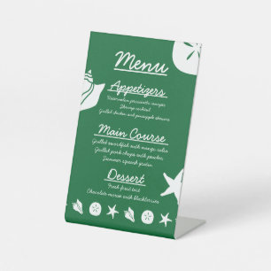 Summer Seashells in Green Pedestal Sign