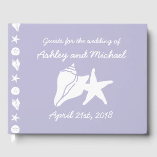 Summer Seashells in Lavender Guest Book
