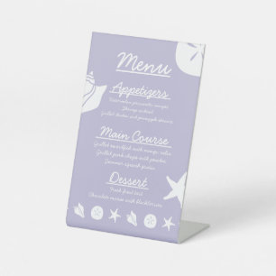 Summer Seashells in Lavender Pedestal Sign