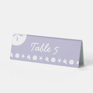 Summer Seashells in Lavender Table Tent Sign
