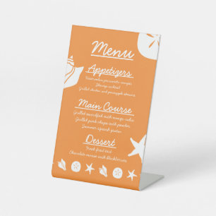 Summer Seashells in Orange Pedestal Sign