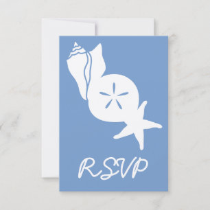 Summer Seashells in Periwinkle RSVP Card