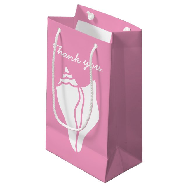 Summer Seashells in Petal Pink Gift Bag (Front Angled)
