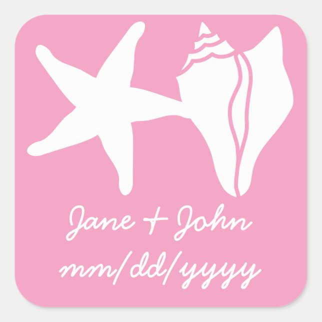 Summer Seashells in Petal Pink Sticker (Front)