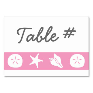 Summer Seashells in Petal Pink Table Card