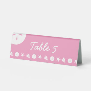 Summer Seashells in Petal Pink Table Tent Sign