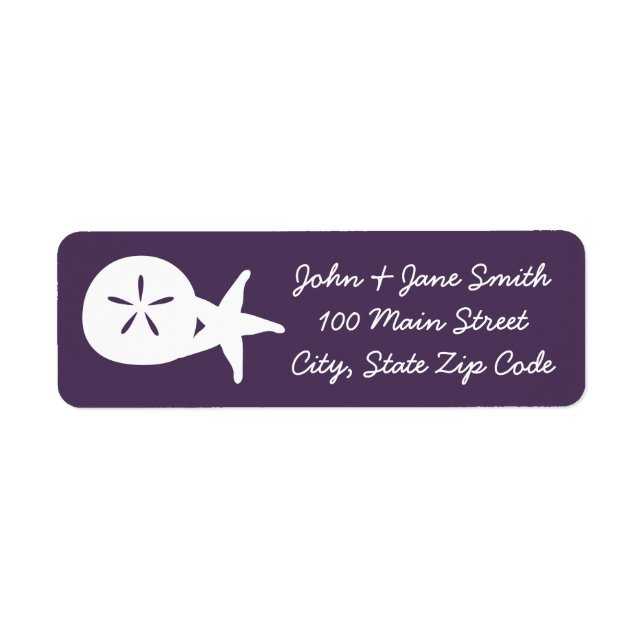 Summer Seashells in Purple Return Address Label (Front)
