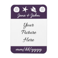 Summer Seashells in Purple Save-the-Date Magnet