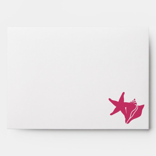 Summer Seashells in Raspberry Envelopes (Front)
