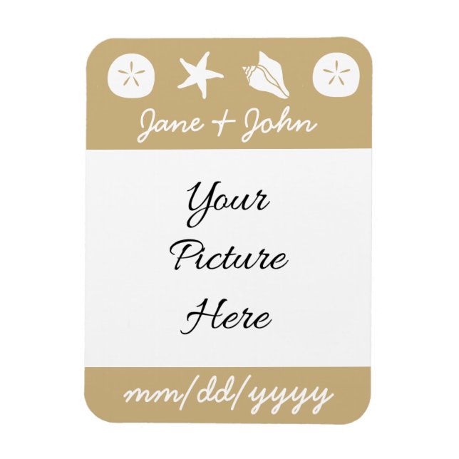 Summer Seashells in Sand Save-the-Date Magnet (Vertical)