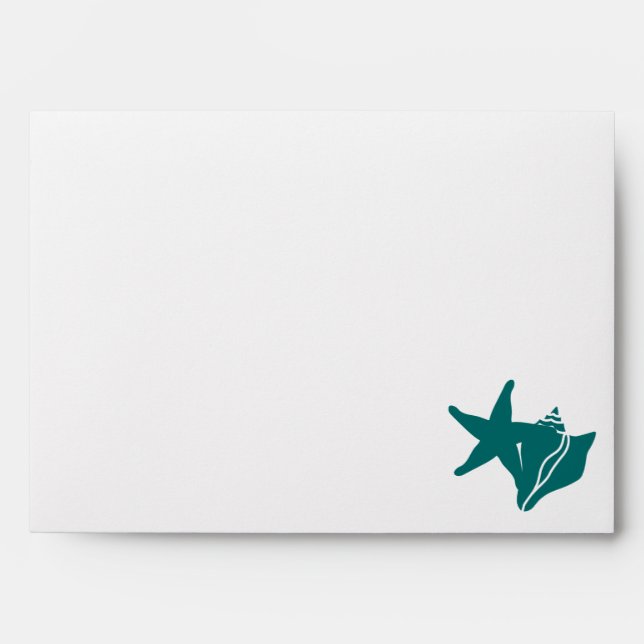 Summer Seashells in Teal Envelopes (Front)