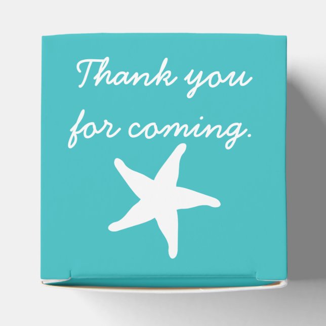 Summer Seashells in Turquoise Favour Box (Top)