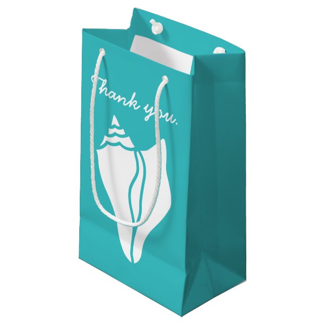 Summer Seashells in Turquoise Gift Bag (Front Angled)