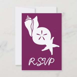Summer Seashells in Wine RSVP Card