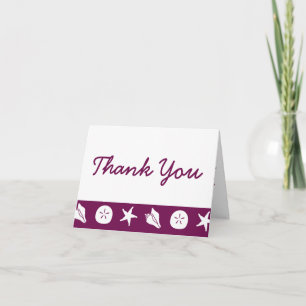 Summer Seashells in Wine Thank You Card