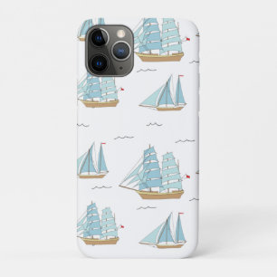 Summer Seatime Cute yachts with sail iPhone 11 Pro Case
