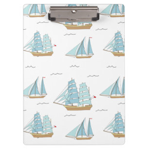 Summer Seatime Cute yachts with sail Clipboard