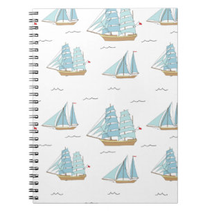 Summer Seatime Cute yachts with sail Notebook