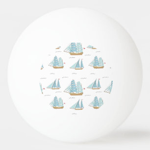 Summer Seatime Cute yachts with sail  Ping Pong Ball
