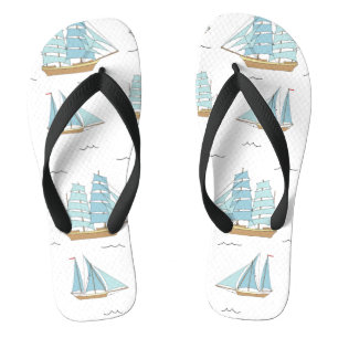 Summer Seatime Cute yachts with sail Thongs