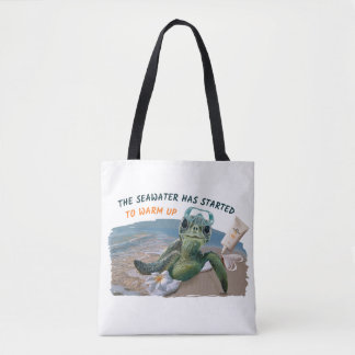 Summer seaturtle tote bag