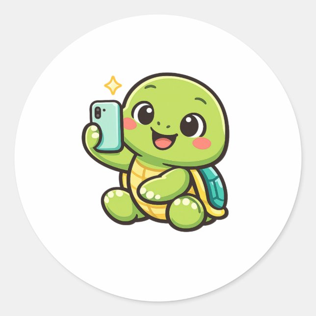 Summer Selfie Classic Round Sticker (Front)