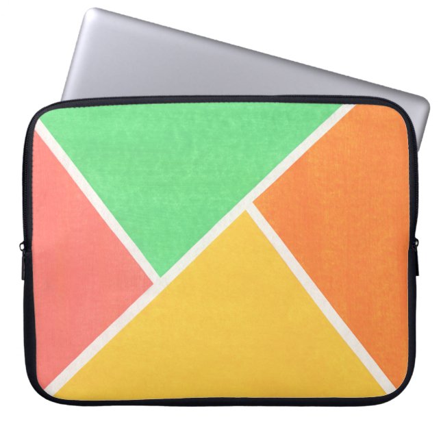 Summer Shapes Colour Block Pattern Laptop Sleeve (Front)